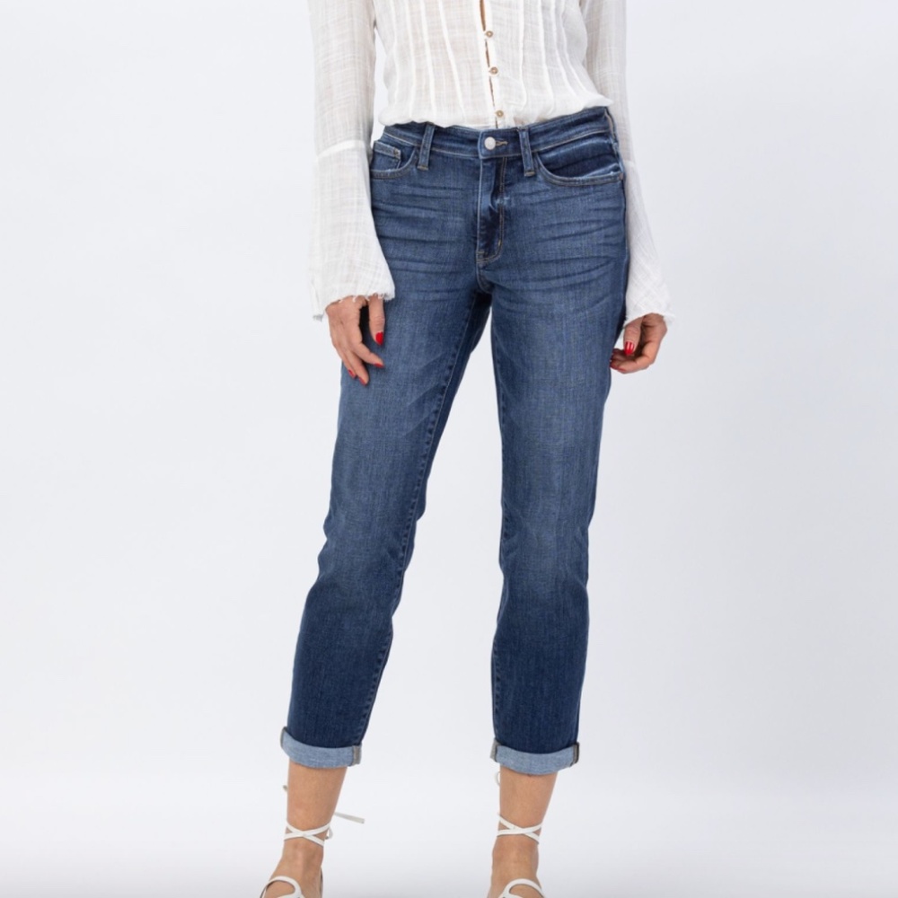Judy Blue Boyfriend Jeans Dark Wash